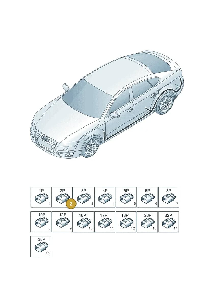 8T0971259A — Audi A7 Sportback (2014-2018) diagram 788971840, position 2