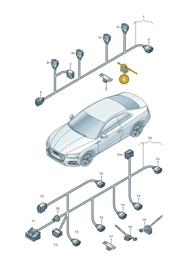8T0971848A — Audi A5 Sportback (2016-2025) diagram 897972500, position 6