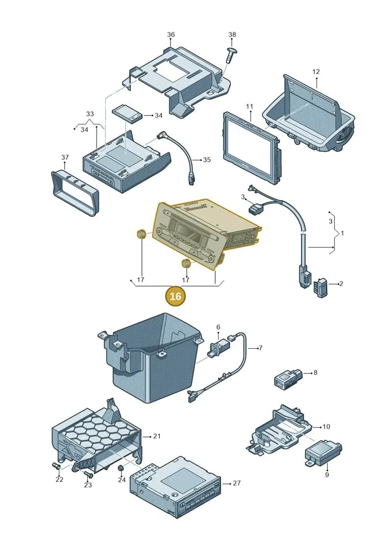 8U0035160 — Audi Q3 (2014-2019) diagram 728035380, position 16