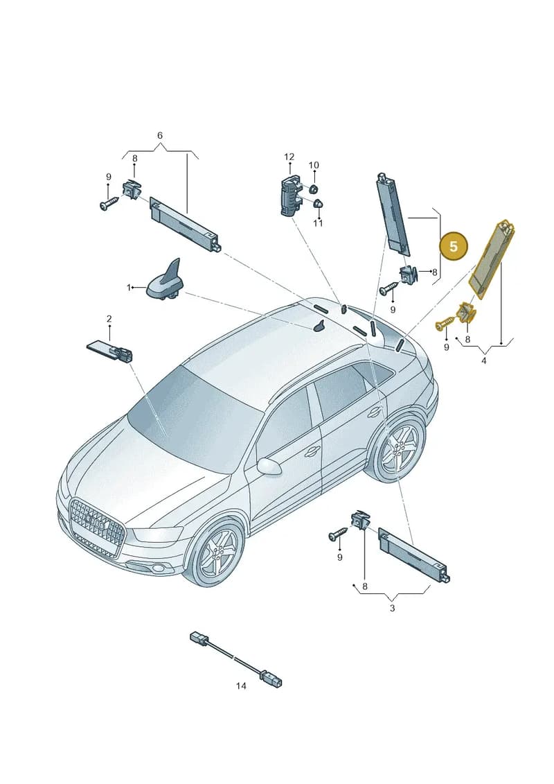 8U0035225F — Audi RS Q3 (2013-2018) diagram 764035150, position 5