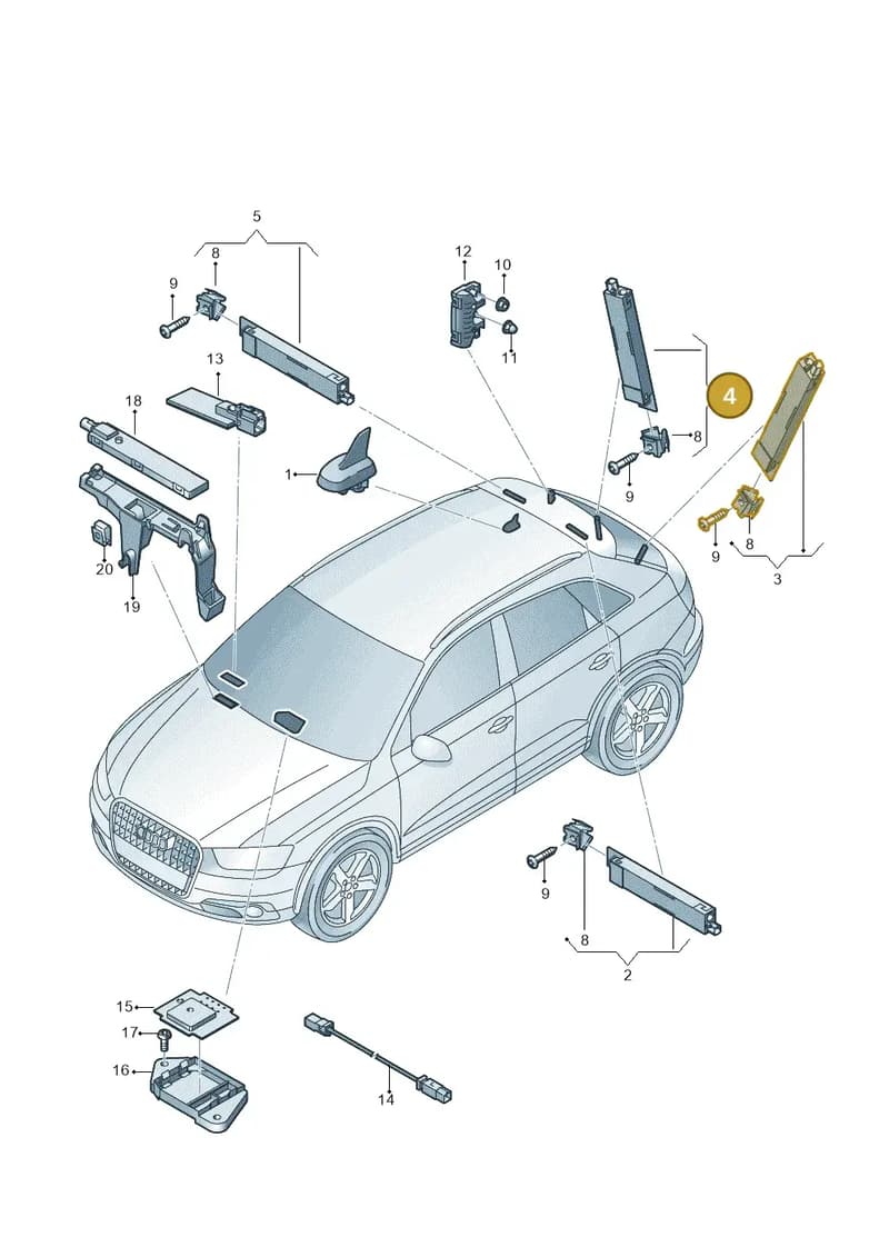 8U0035225F — Audi Q3 (2014-2019) diagram 855035150, position 4