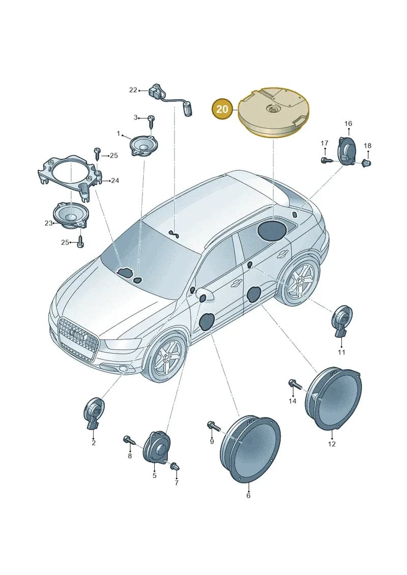 8U0035382 — Audi Q3 (2014-2019) diagram 855035350, position 20