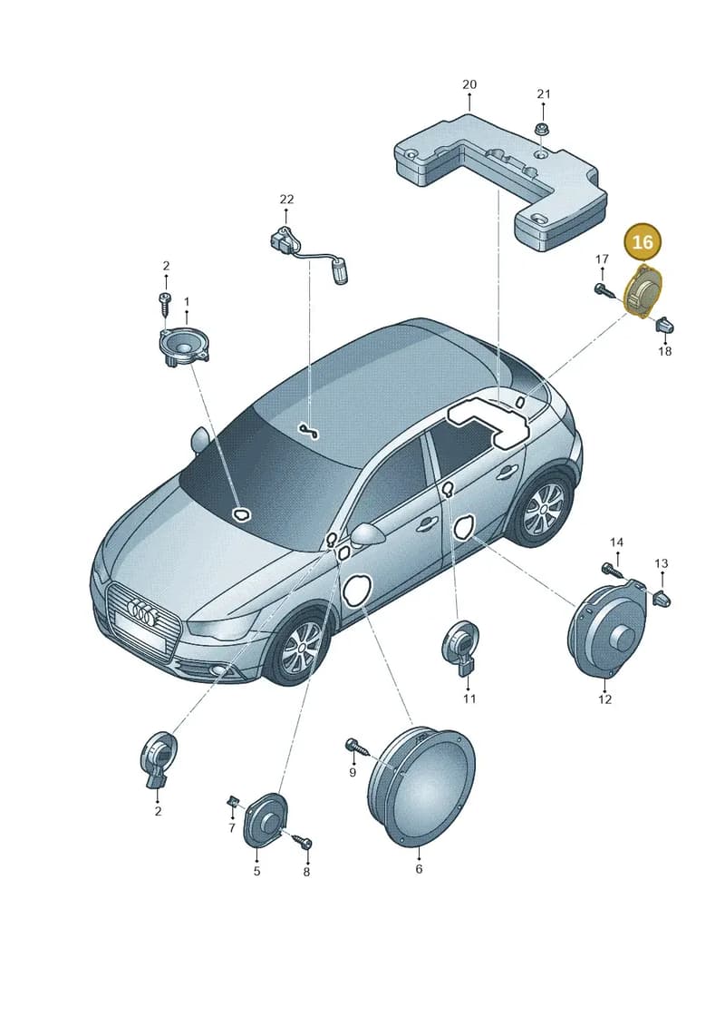 8U0035416A — Audi A1 Sportback (2010-2015) diagram 708035360, position 16