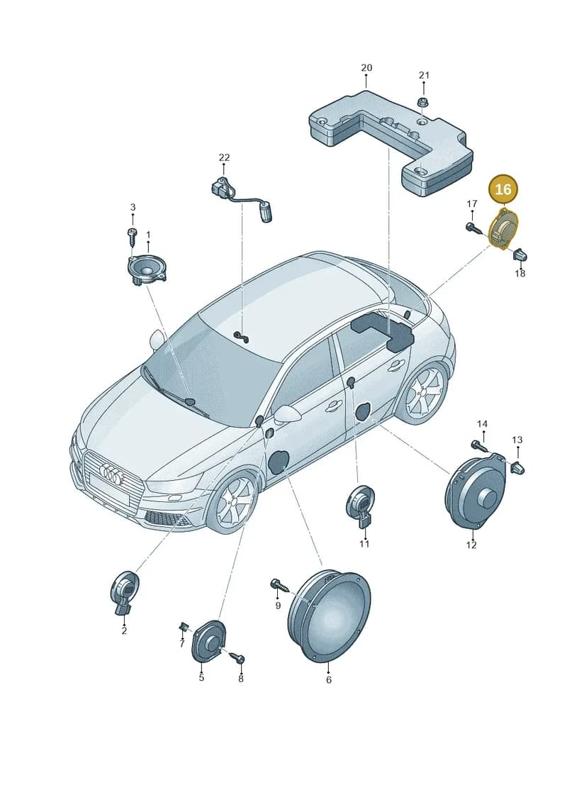 8U0035416A — Audi A1 Sportback (2014-2018) diagram 792035360, position 16