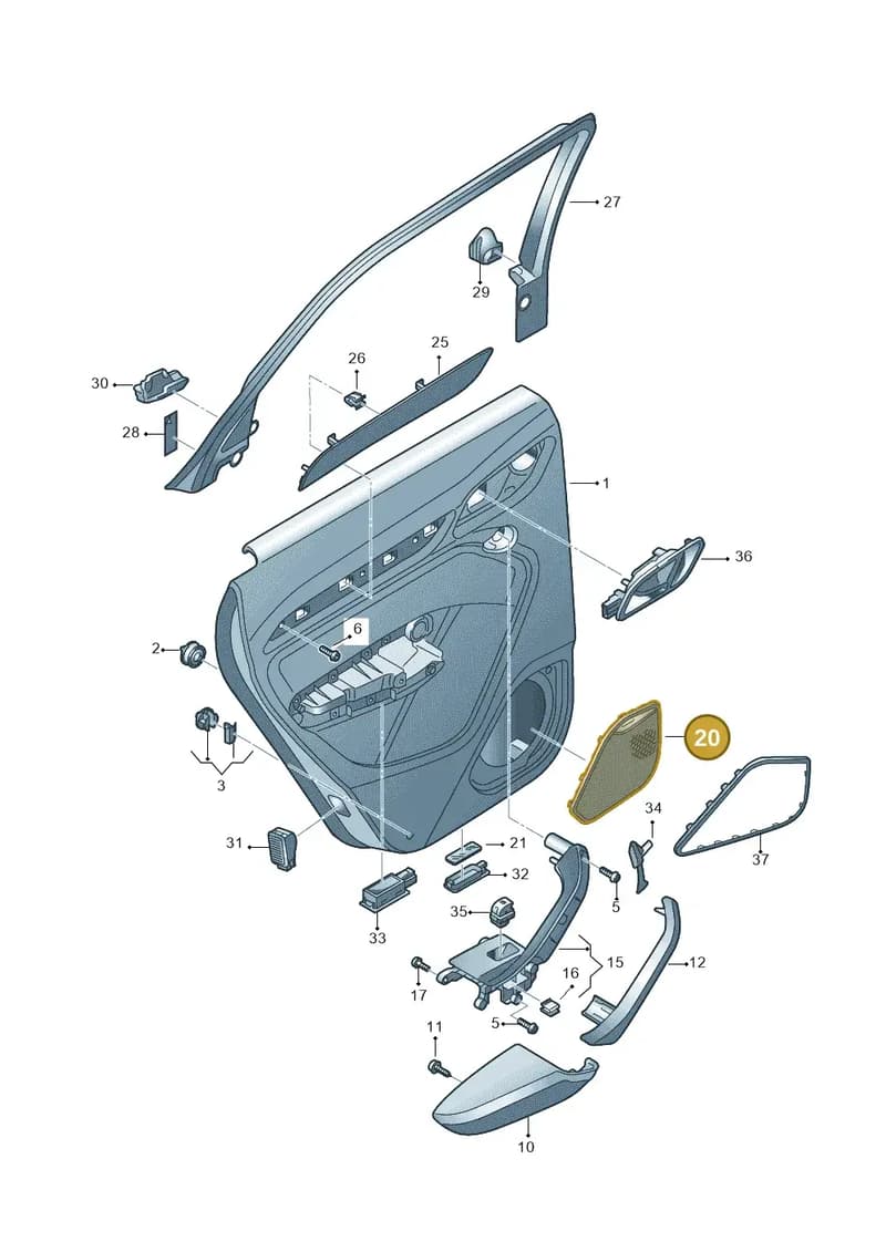8U0035436A4PK — Audi RS Q3 (2013-2018) diagram 764867400, position 20