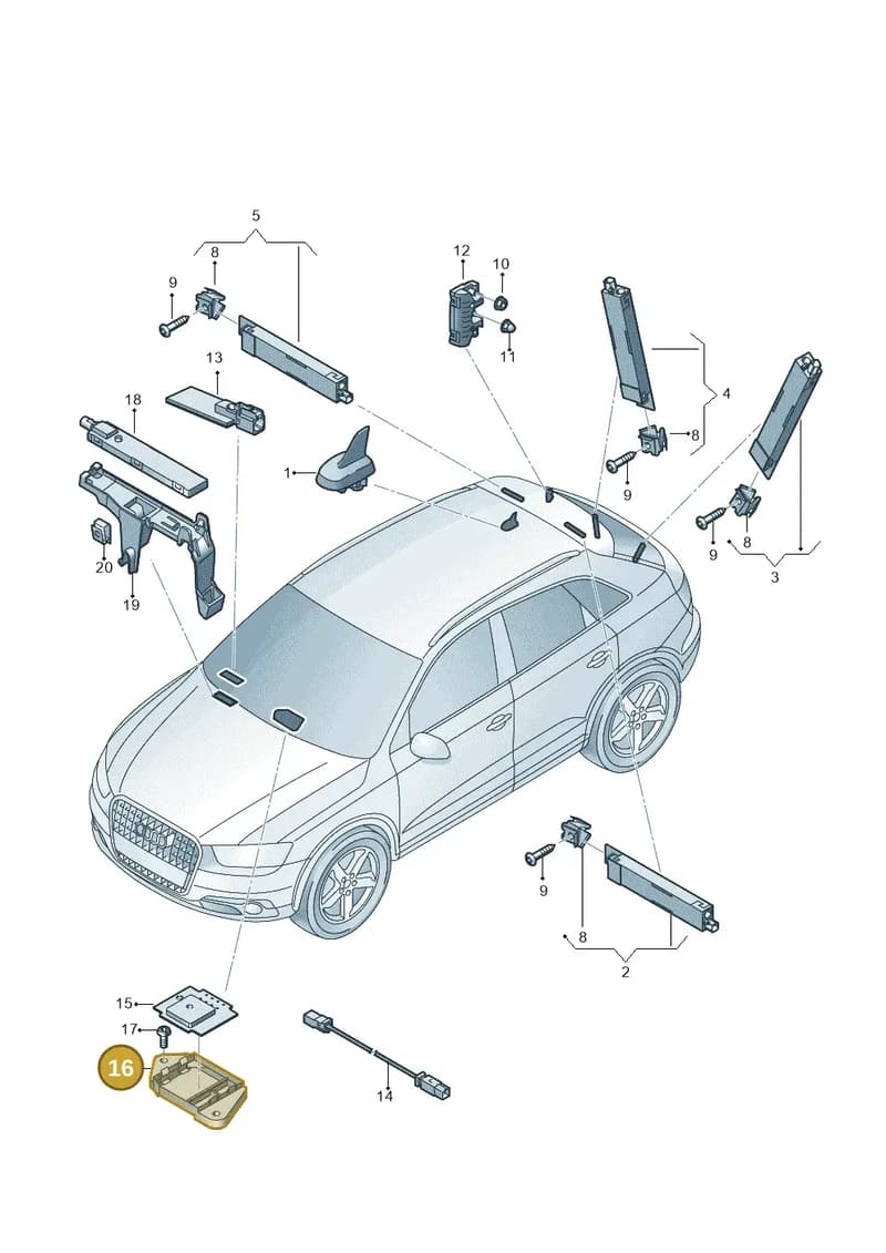 8U0035595 — Audi Q3 1.4 (2016-) diagram 855035150, position 16