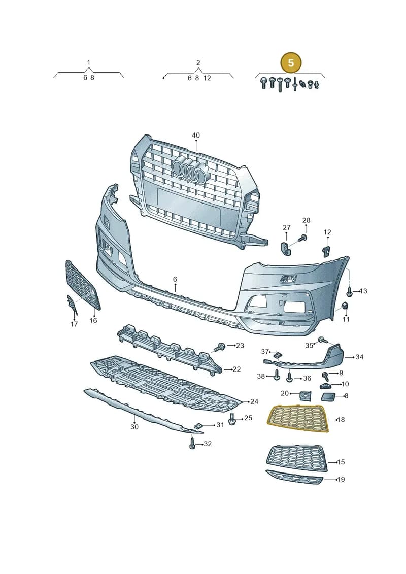 8U0098623B — Audi Q3 1.4 (2016-) diagram 855807210, position 5