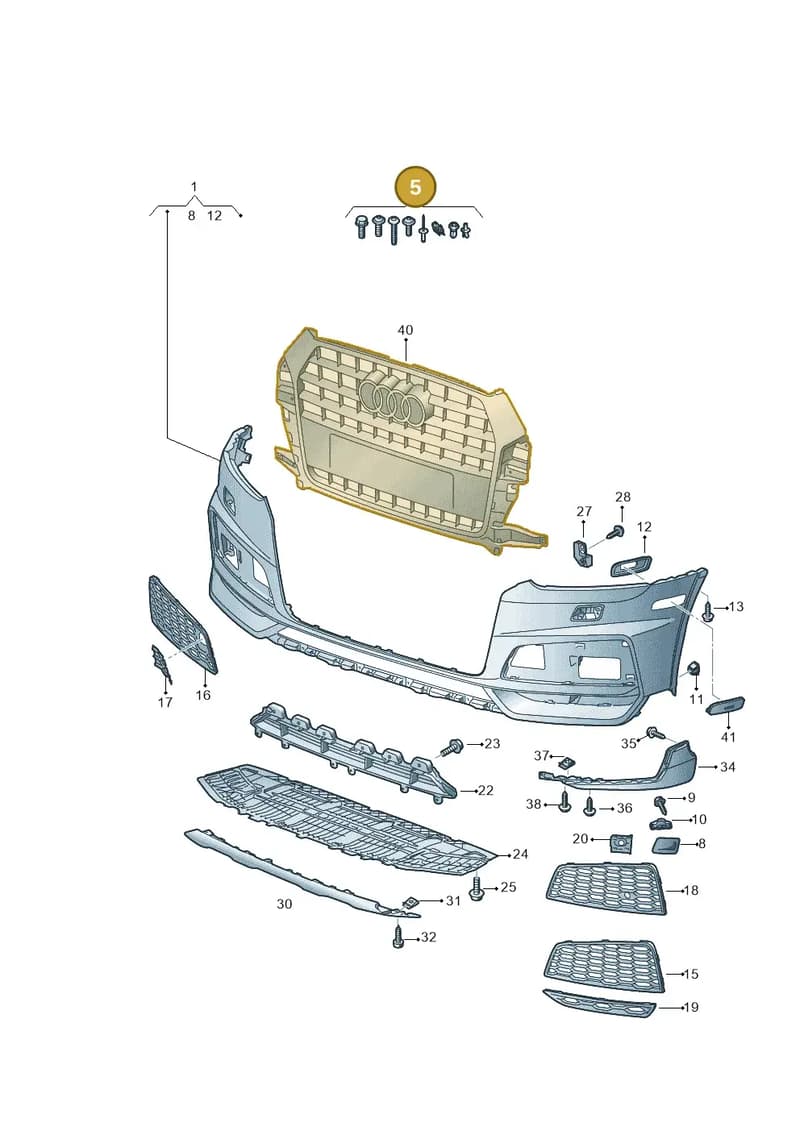 8U0098623B — Audi Q3 (2014-2019) diagram 855807260, position 5
