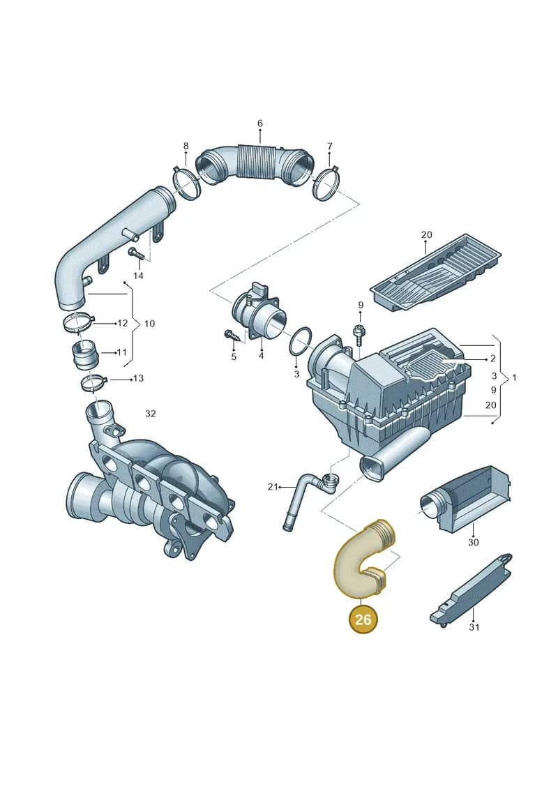 8U0129618F — Audi Q3 (2014-2019) diagram 728133200, position 26