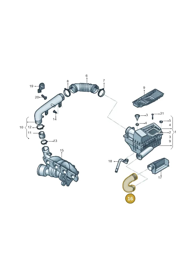 8U0129618F — Audi Q3 quattro 2.0 (2016-2019) diagram 895133020, position 16