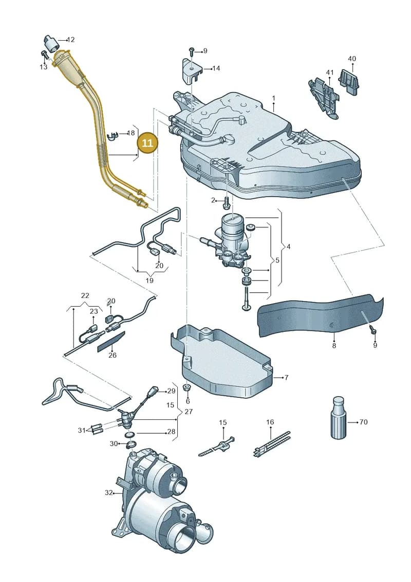 8U0131963A — Audi Q3 (2014-2019) diagram 855201550, position 11