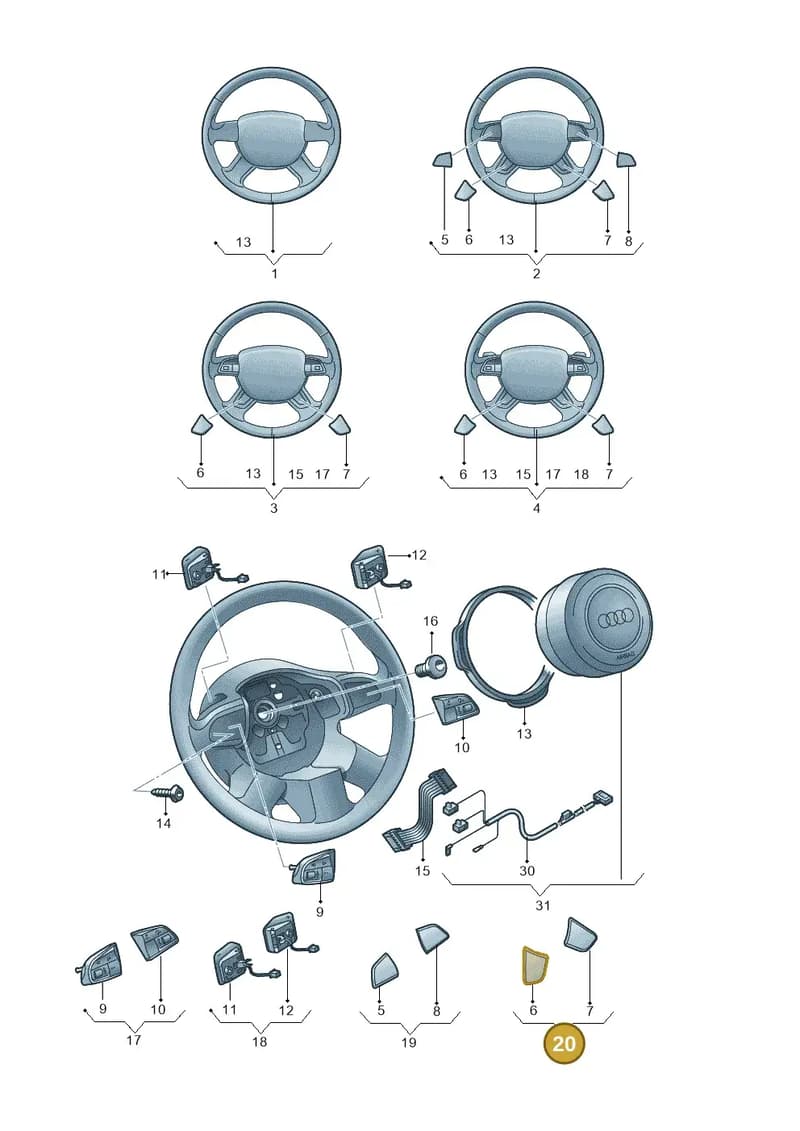 8U0498685A — Audi A3 Cab. 1.4 (2013-2016) diagram 728419200, position 20