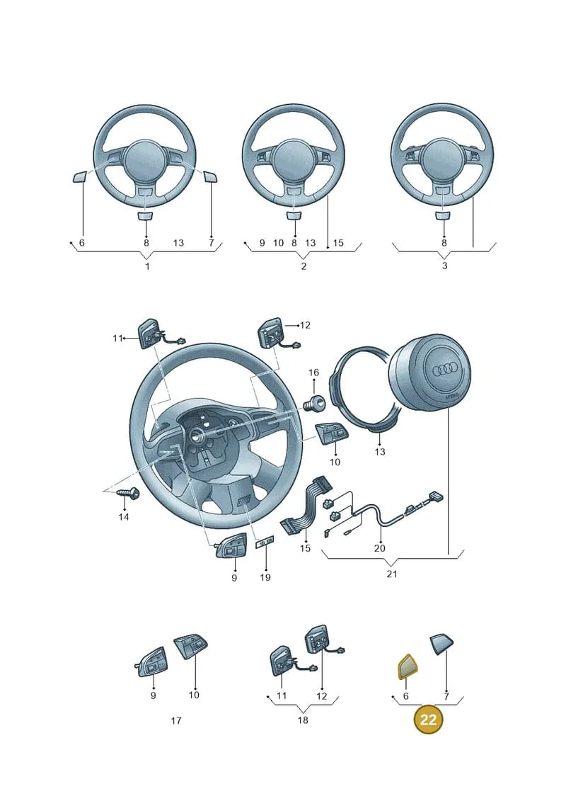 8U0498685B — Audi A3 Cab. 1.4 (2013-2016) diagram 778419000, position 22