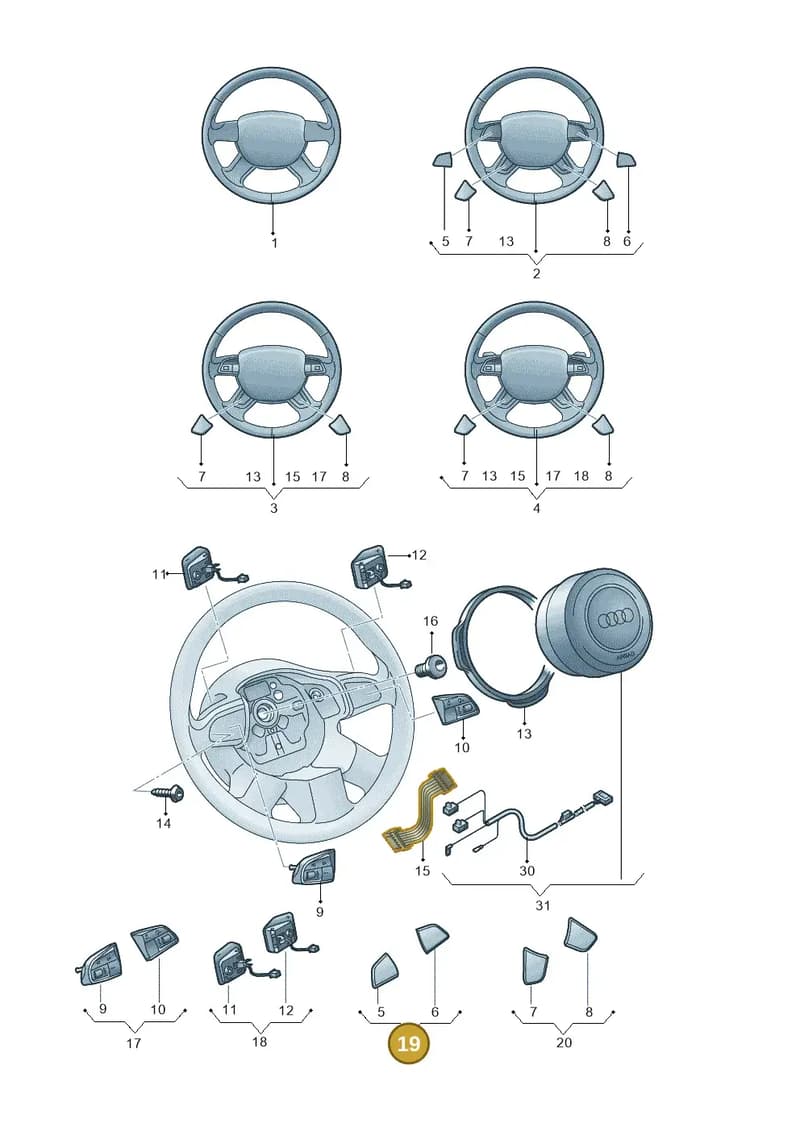 8U0498685 — Audi Q3 (2014-2019) diagram 855419200, position 19