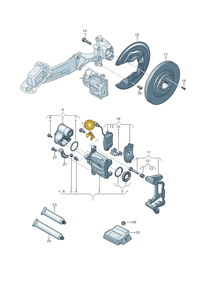 8U0615134 — Audi RS Q3 (2013-2018) diagram 764615700, position 9