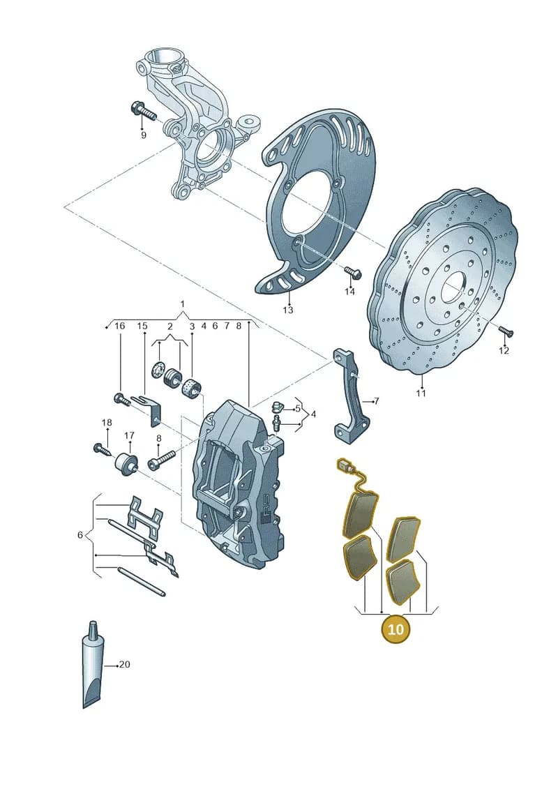 8U0698151J — Audi RS Q3 (2013-2018) diagram 764615500, position 10