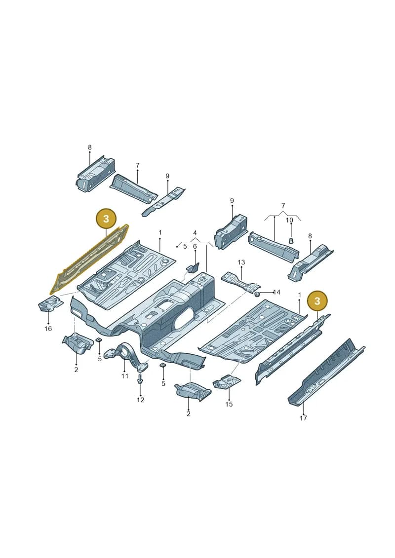 8U0801251TB — Audi Q3 quattro 2.0 (2016-2019) diagram 895803020, position 3
