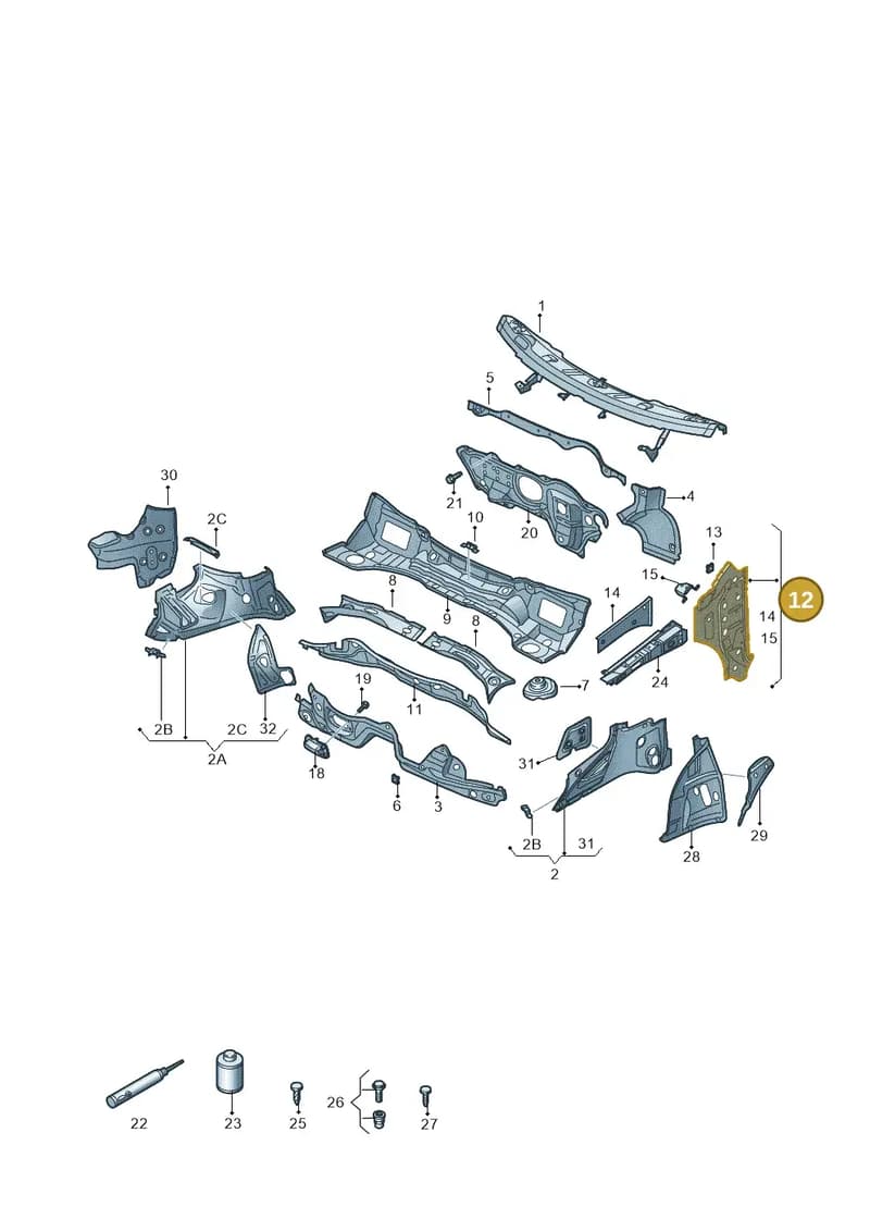 8U0802124D — Audi Q3 1.4 (2016-) diagram 728803100, position 12