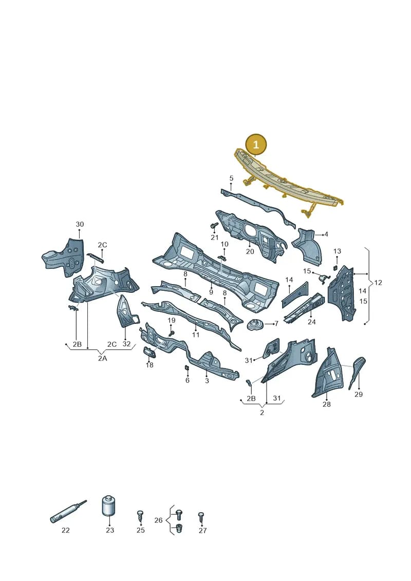 8U0803163TA — Audi Q3 1.4 (2016-) diagram 728803100, position 1