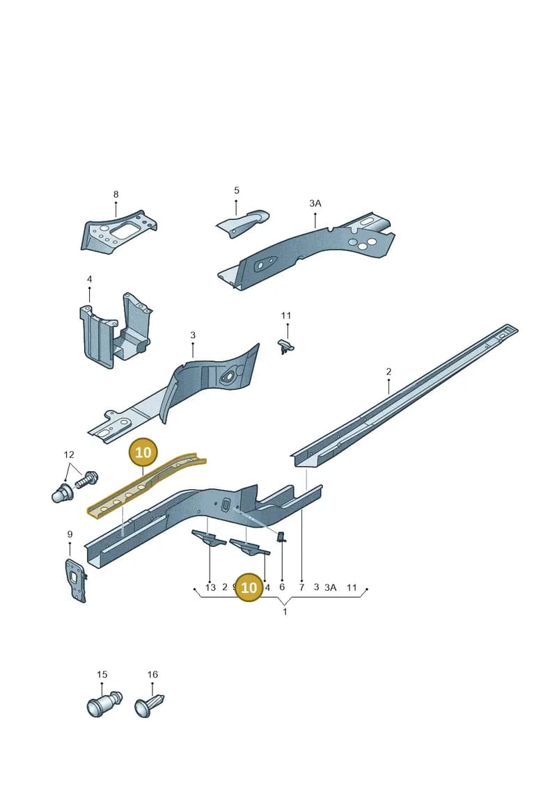 8U0803229 — Audi Q3 1.4 (2016-) diagram 728803000, position 10