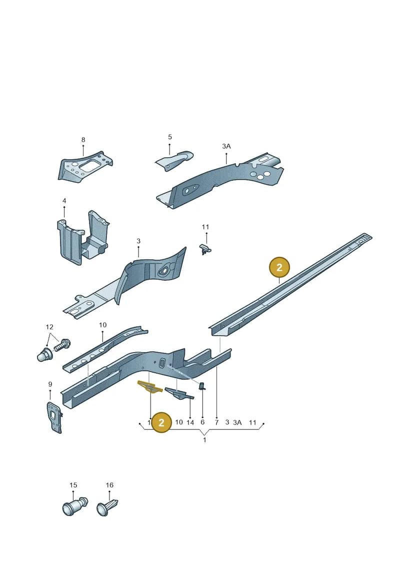 8U0804456TA — Audi Q3 1.4 (2016-) diagram 728803000, position 2