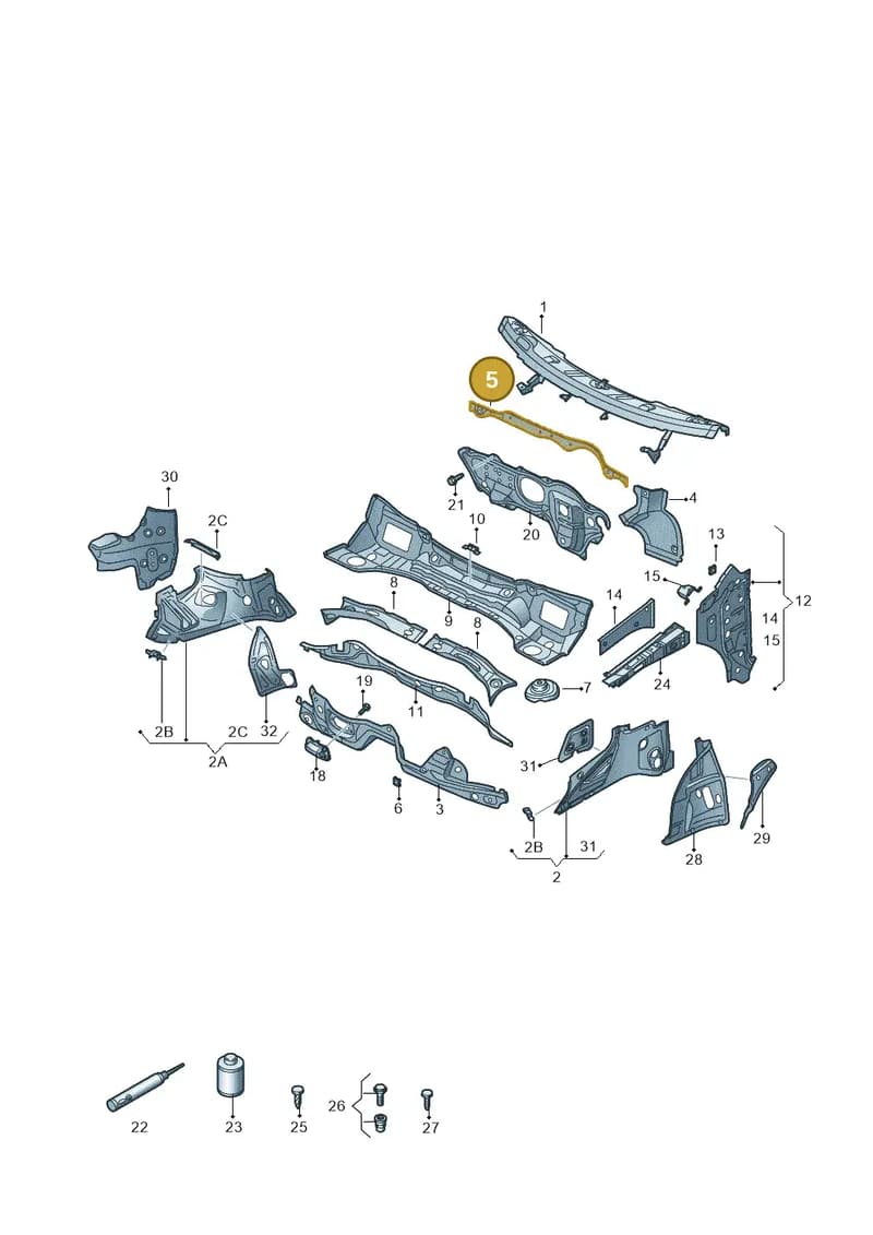 8U0805265TA — Audi Q3 1.4 (2016-) diagram 728803100, position 5