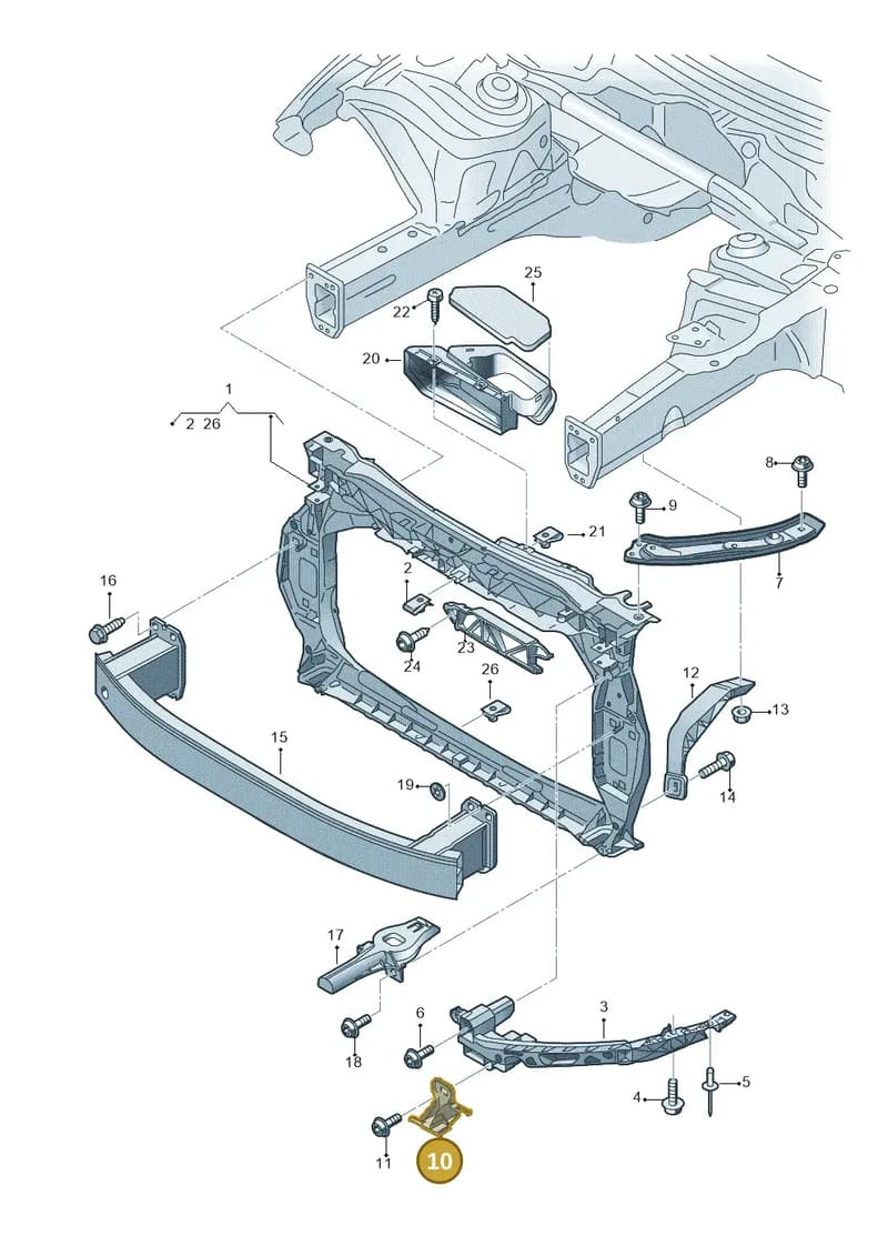 8U0805334 — Audi RS Q3 (2013-2018) diagram 764805000, position 10