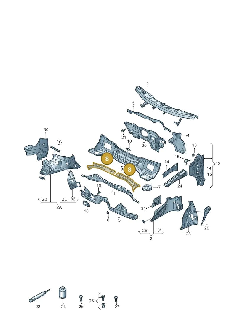 8U0805812TA — Audi Q3 1.4 (2016-) diagram 728803100, position 8