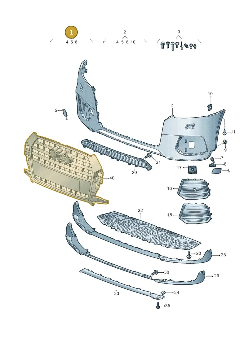 8U0807065LGRU — Audi Q3 (2014-2019) diagram 855807100, position 1