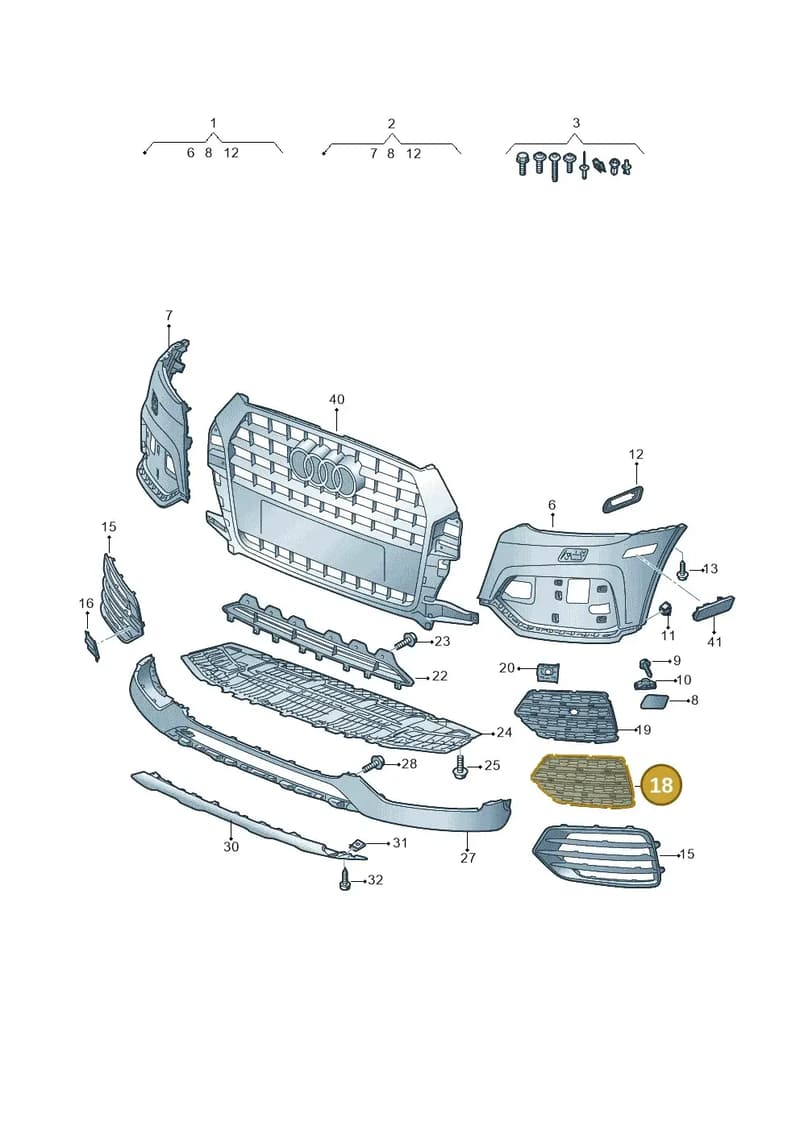 8U0807151B4U8 — Audi Q3 (2014-2019) diagram 855807250, position 18