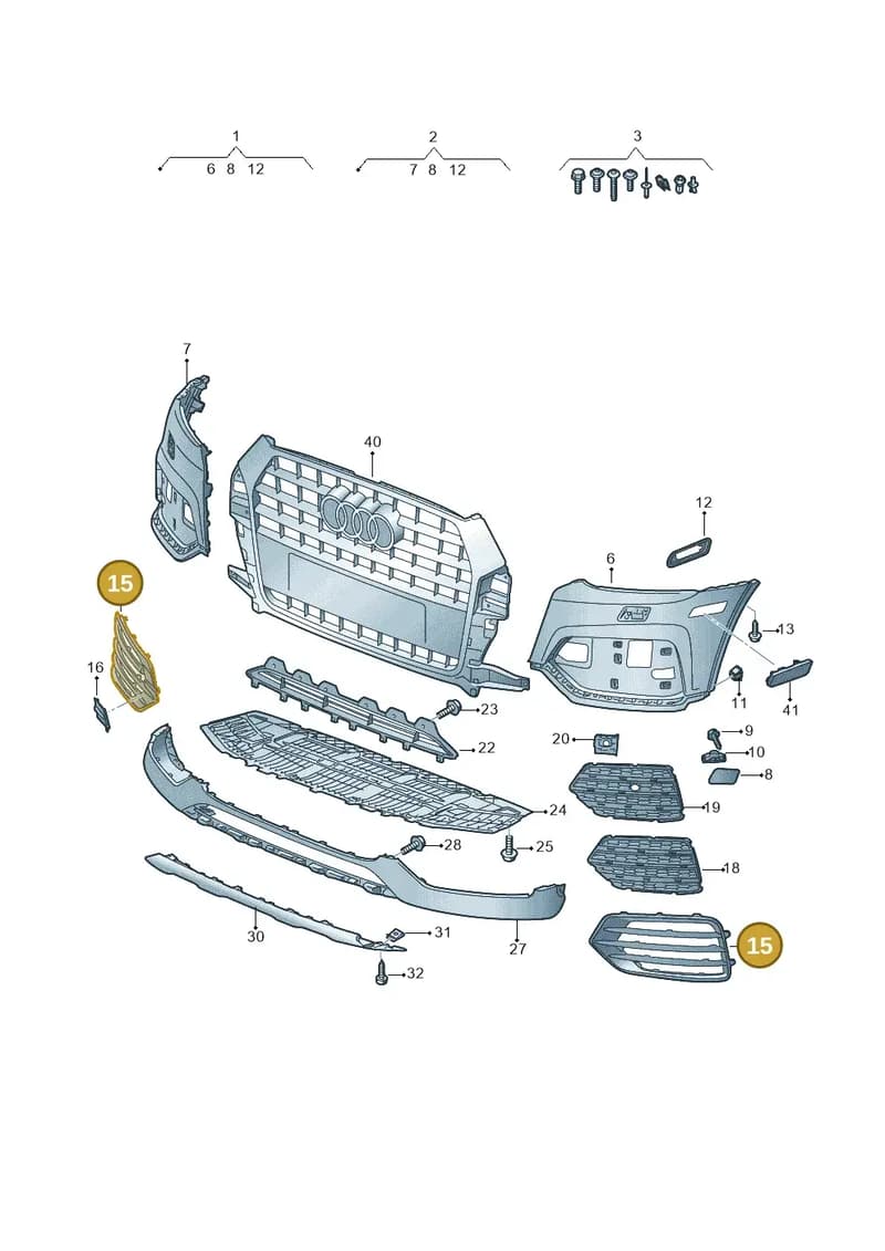 8U0807682KT94 — Audi Q3 (2014-2019) diagram 855807250, position 15