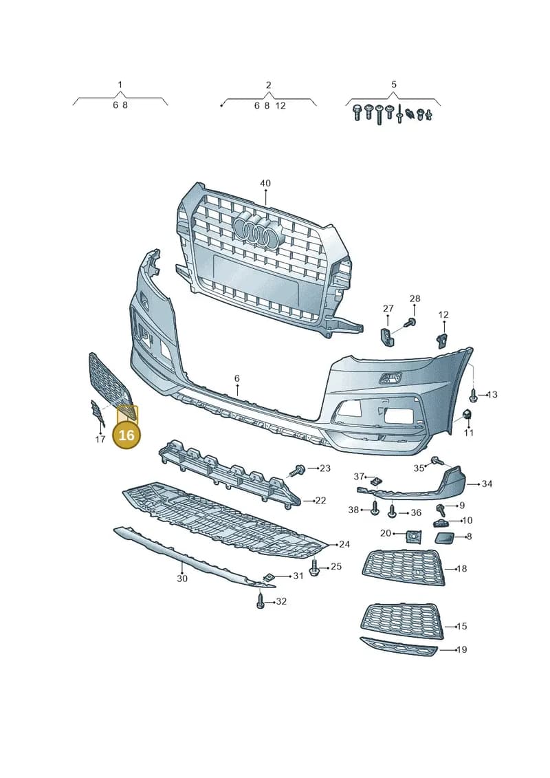 8U0807682ST94 — Audi Q3 (2014-2019) diagram 855807210, position 16