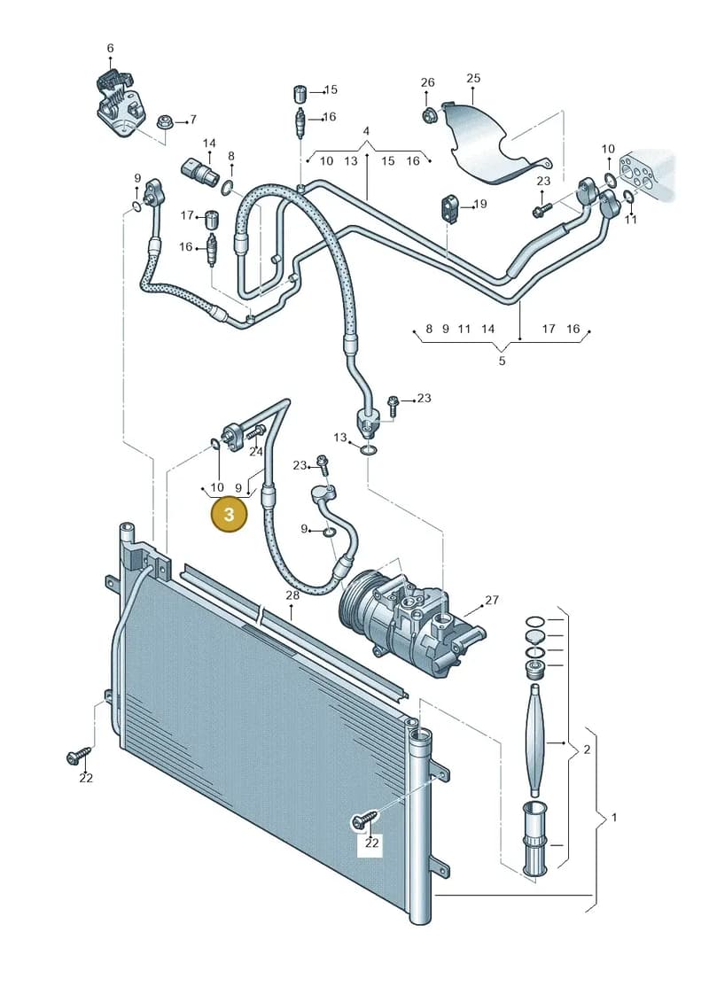 8U0816721Q — Audi Q3 (2014-2019) diagram 728260400, position 3