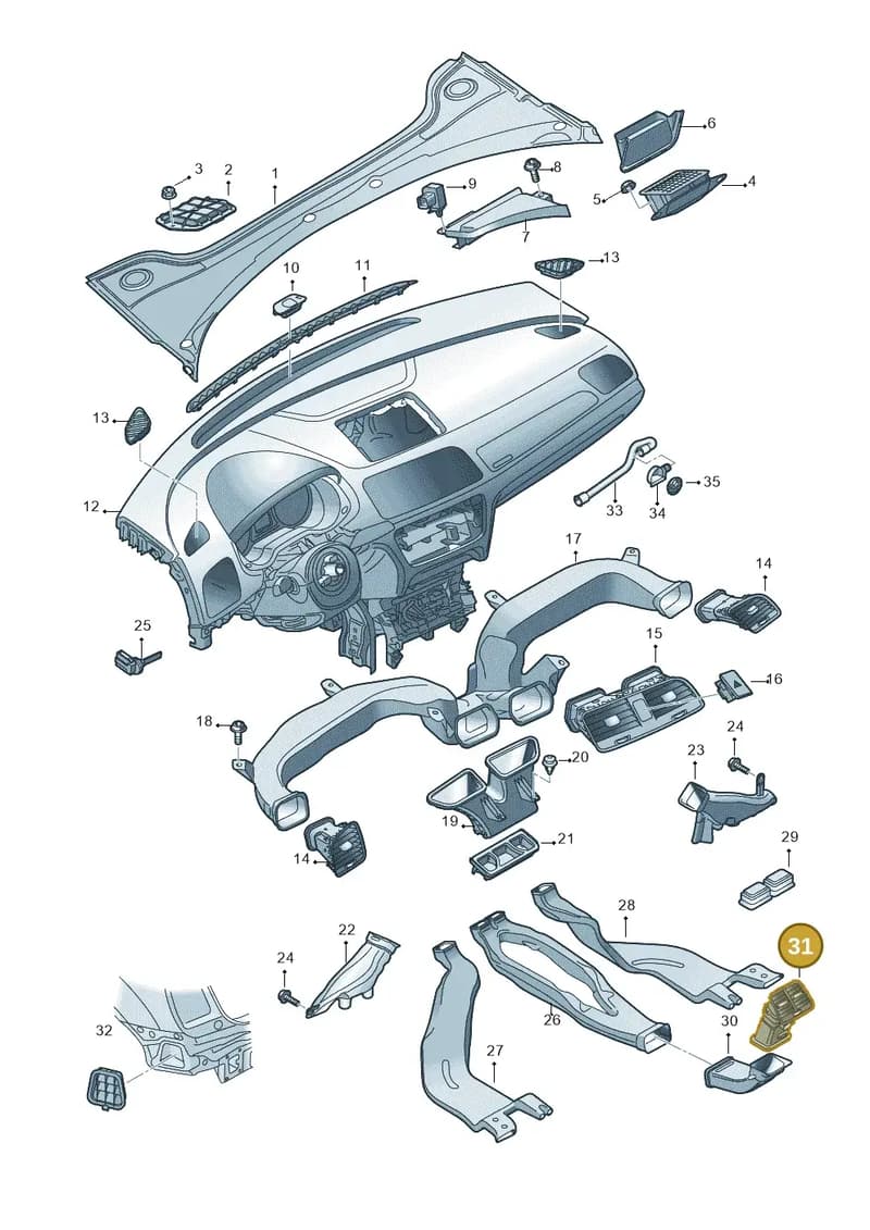 8U0819203A6PS — Audi Q3 (2014-2019) diagram 728819300, position 31