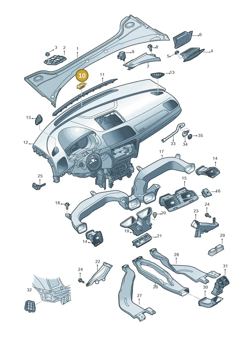 8U08196814PK — Audi Q3 (2014-2019) diagram 728819300, position 10