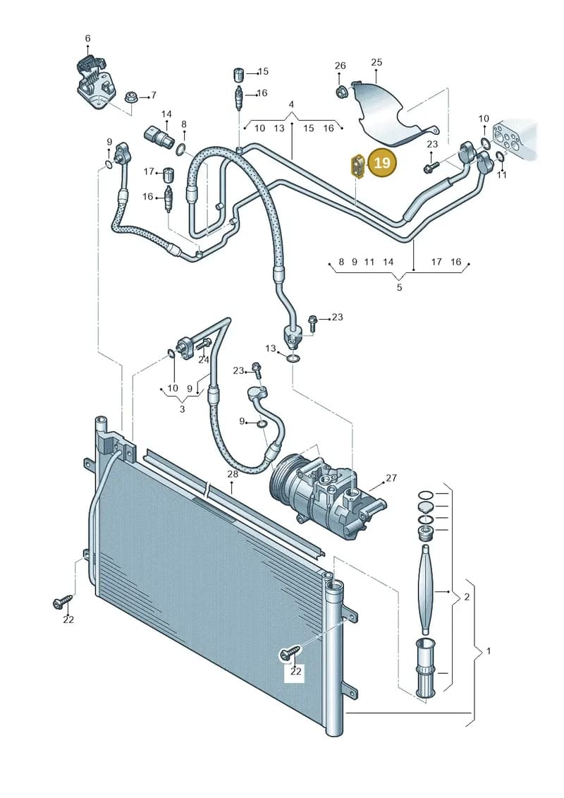 8U0820055A — Audi Q3 (2014-2019) diagram 728260400, position 19