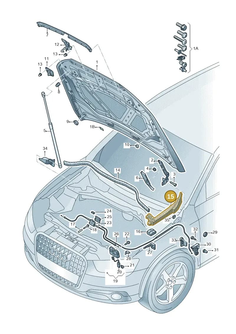 8U0823722A — Audi RS Q3 (2013-2018) diagram 728823000, position 15