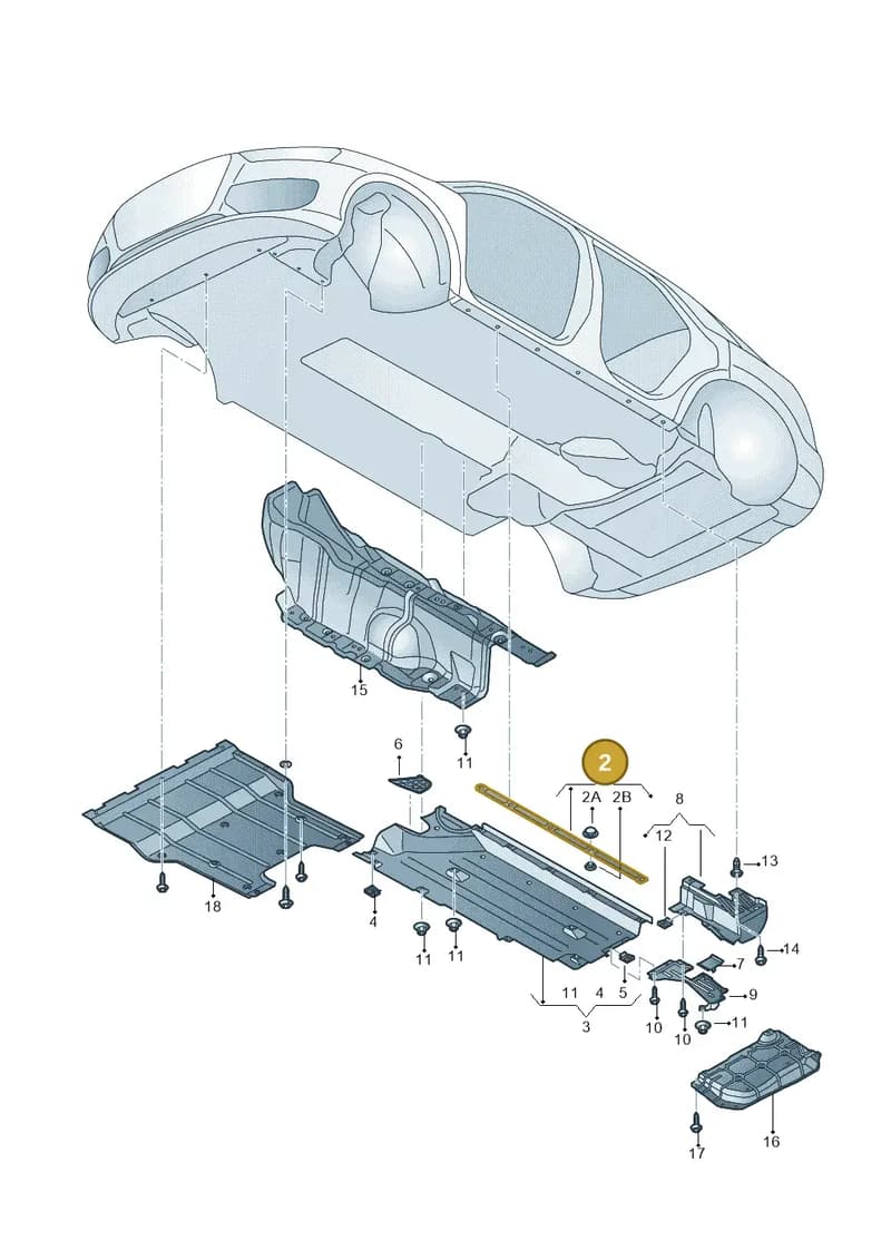 8U0825201A — Audi RS Q3 (2013-2018) diagram 764825000, position 2