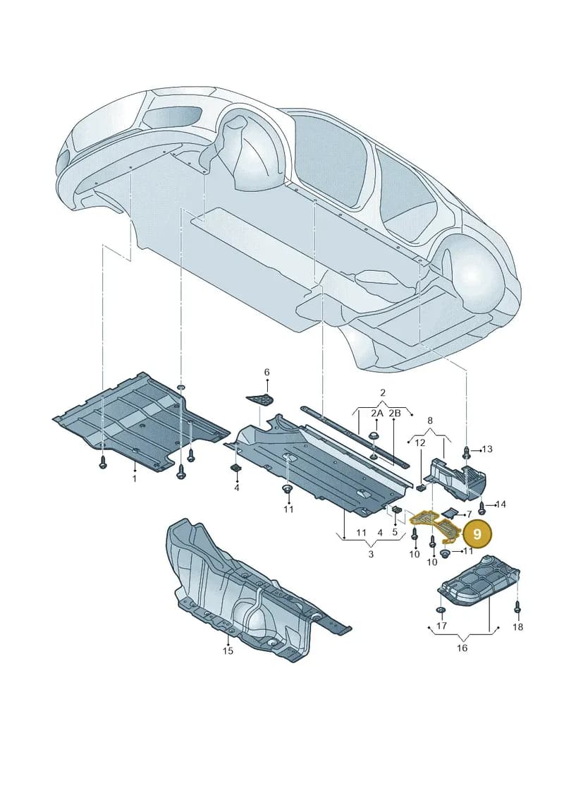 8U0825216B — Audi Q3 1.4 (2016-) diagram 855825000, position 9
