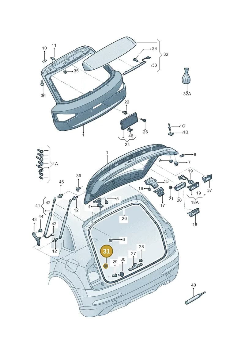 8U0827787 — Audi Q3 quattro 2.0 (2016-2019) diagram 895827000, position 31