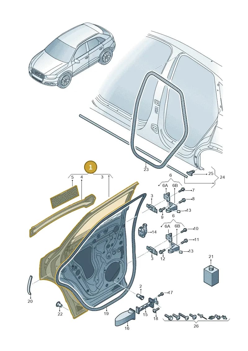 8U0833052B — Audi Q3 1.4 (2016-) diagram 855833100, position 1