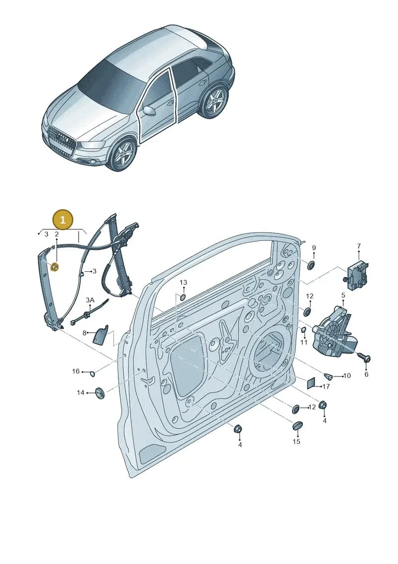 8U0837462 — Audi Q3 1.4 (2016-) diagram 728837600, position 1