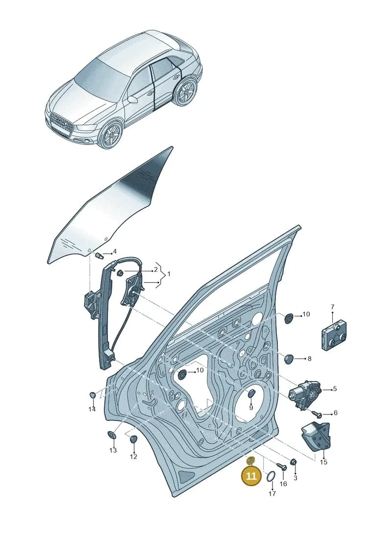 8U0837798 — Audi Q3 1.4 (2016-) diagram 728839600, position 11