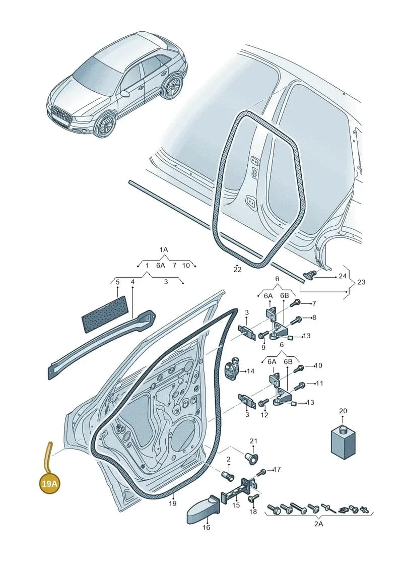 8U0839151 — Audi Q3 1.4 (2012-2016) diagram 728833100, position 19A
