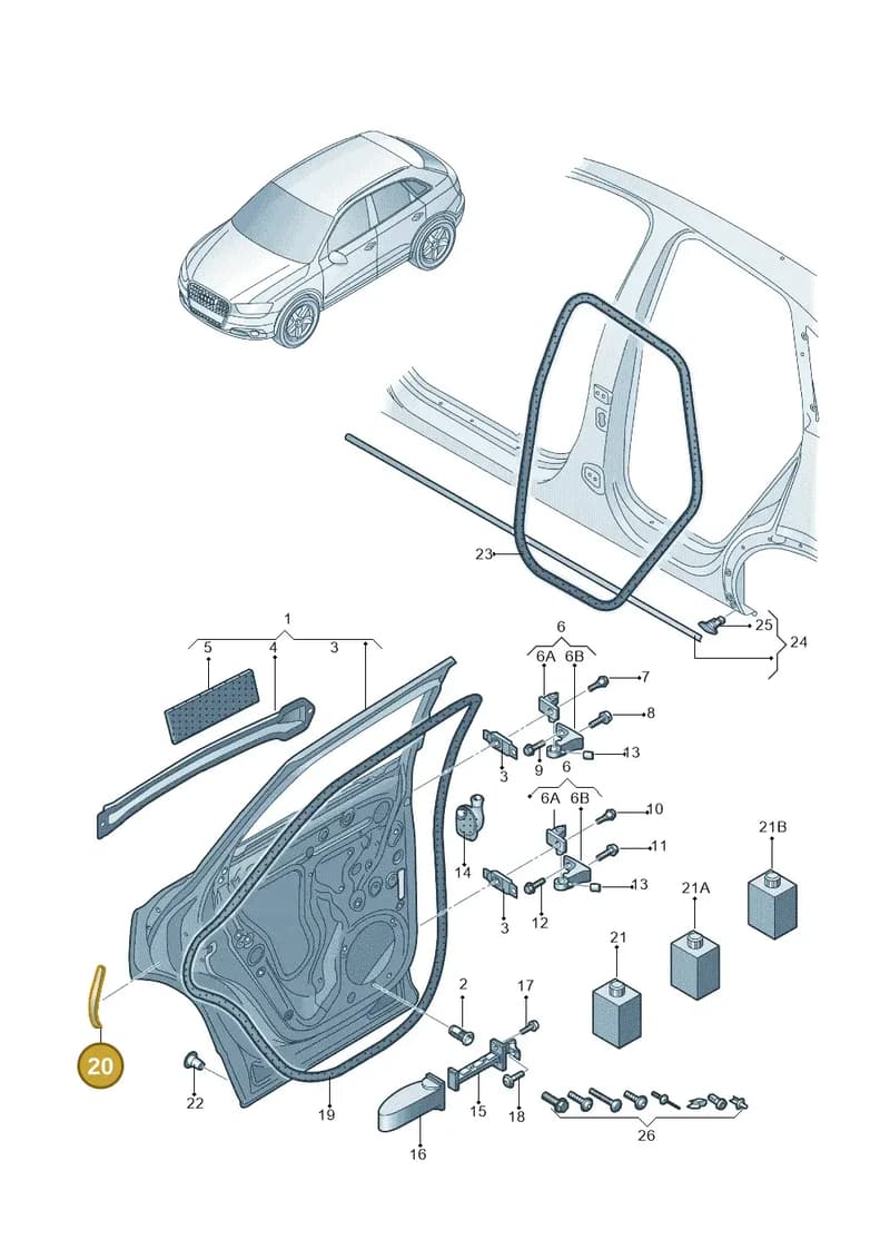 8U0839151 — Audi Q3 quattro 2.0 (2016-2019) diagram 895833010, position 20