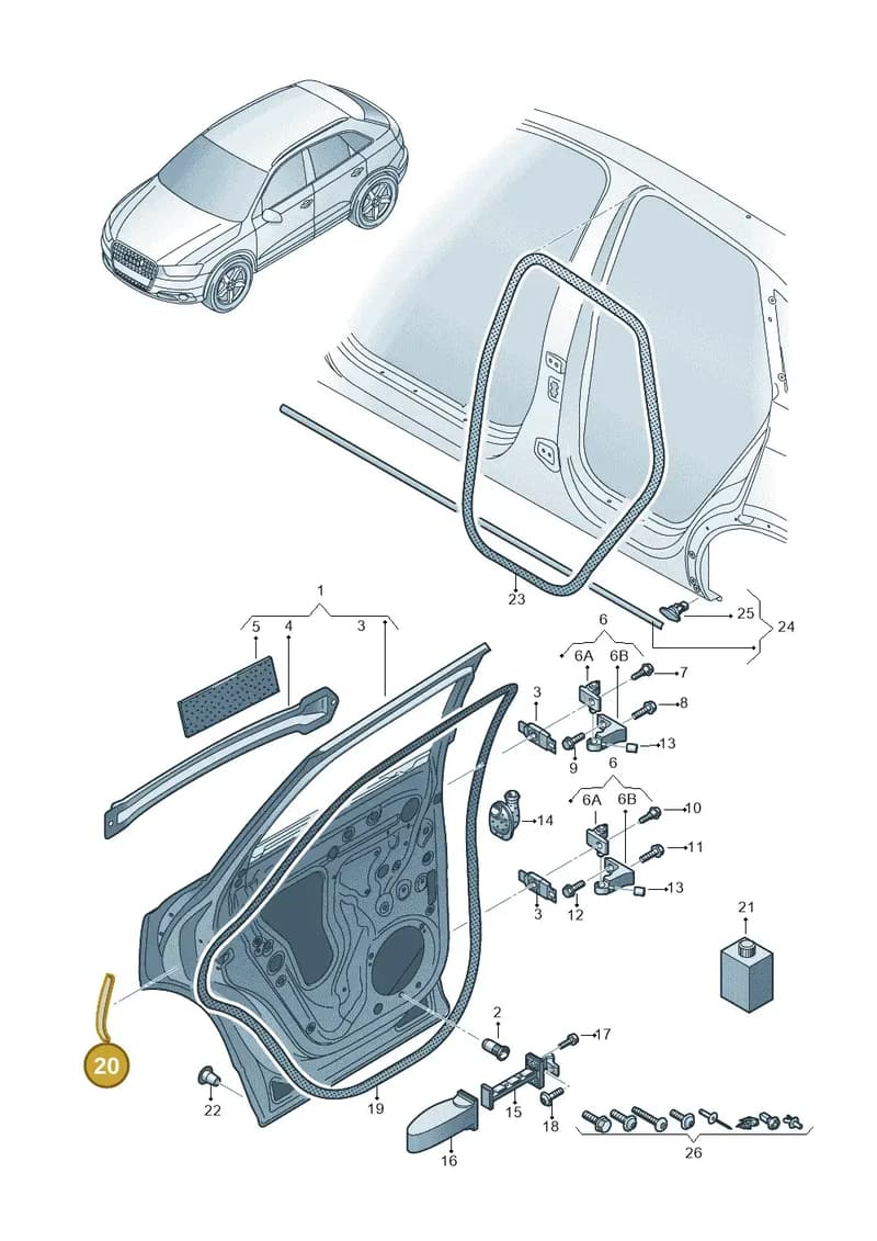 8U0839152 — Audi Q3 1.4 (2016-) diagram 855833100, position 20