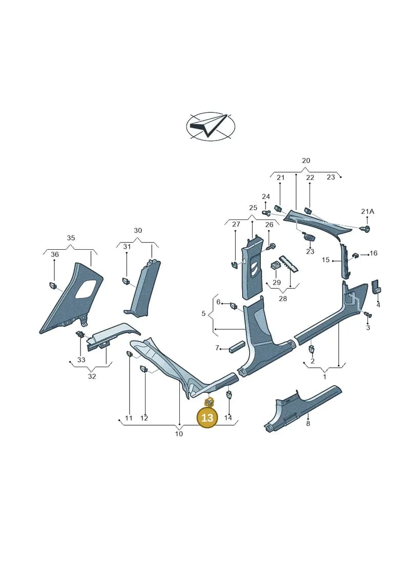 8U0853147 — Audi RS Q3 (2013-2018) diagram 728867650, position 13