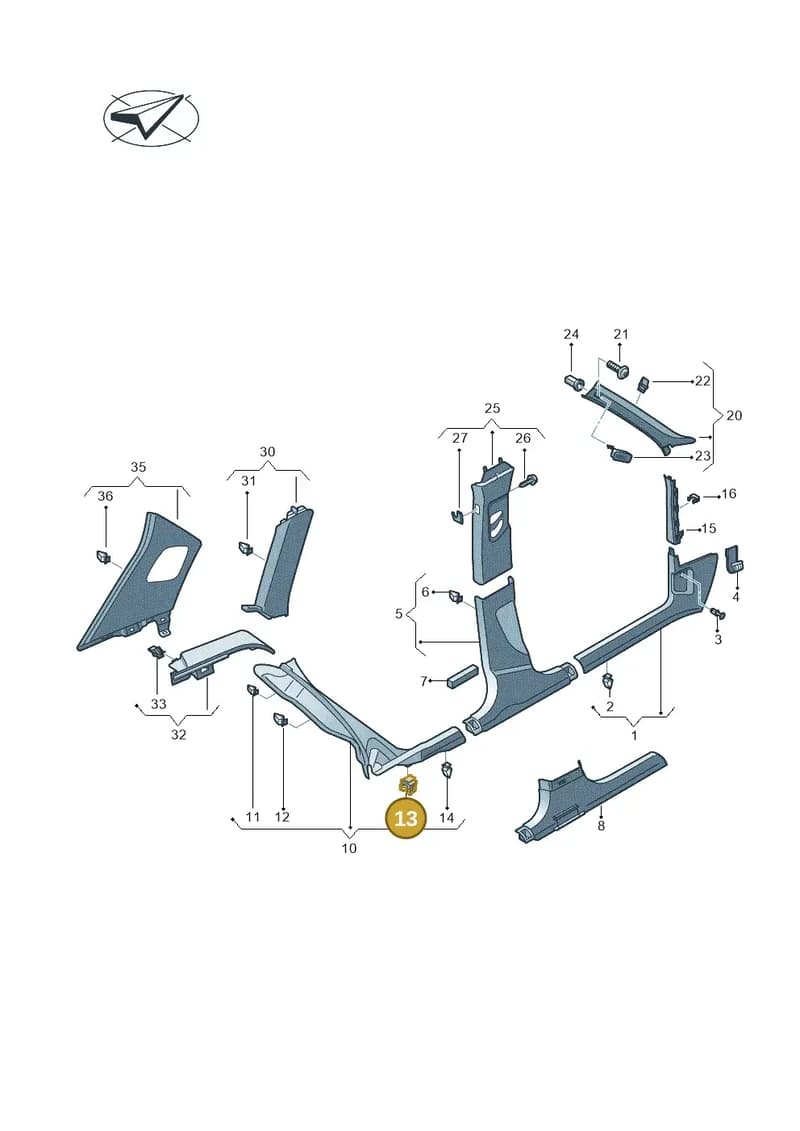 8U0853147 — Audi Q3 1.4 (2016-) diagram 855867650, position 13