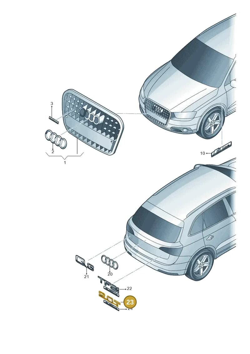 8U08537432ZZ — Audi Q3 quattro (2011-2015) diagram 728853400, position 23