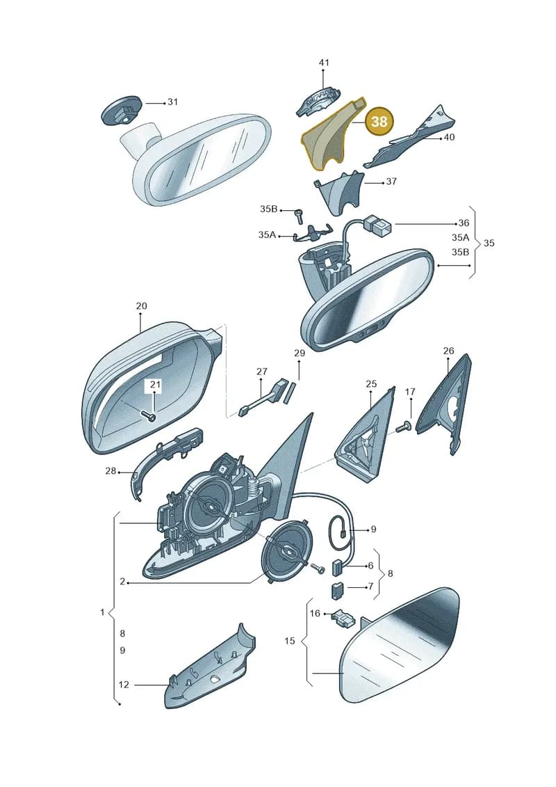 8U08575934PK — Audi Q3 quattro 2.0 (2016-2019) diagram 895857040, position 38